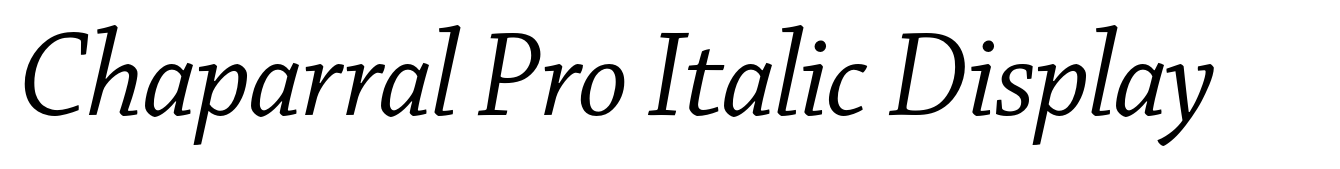 Chaparral Pro Italic Display